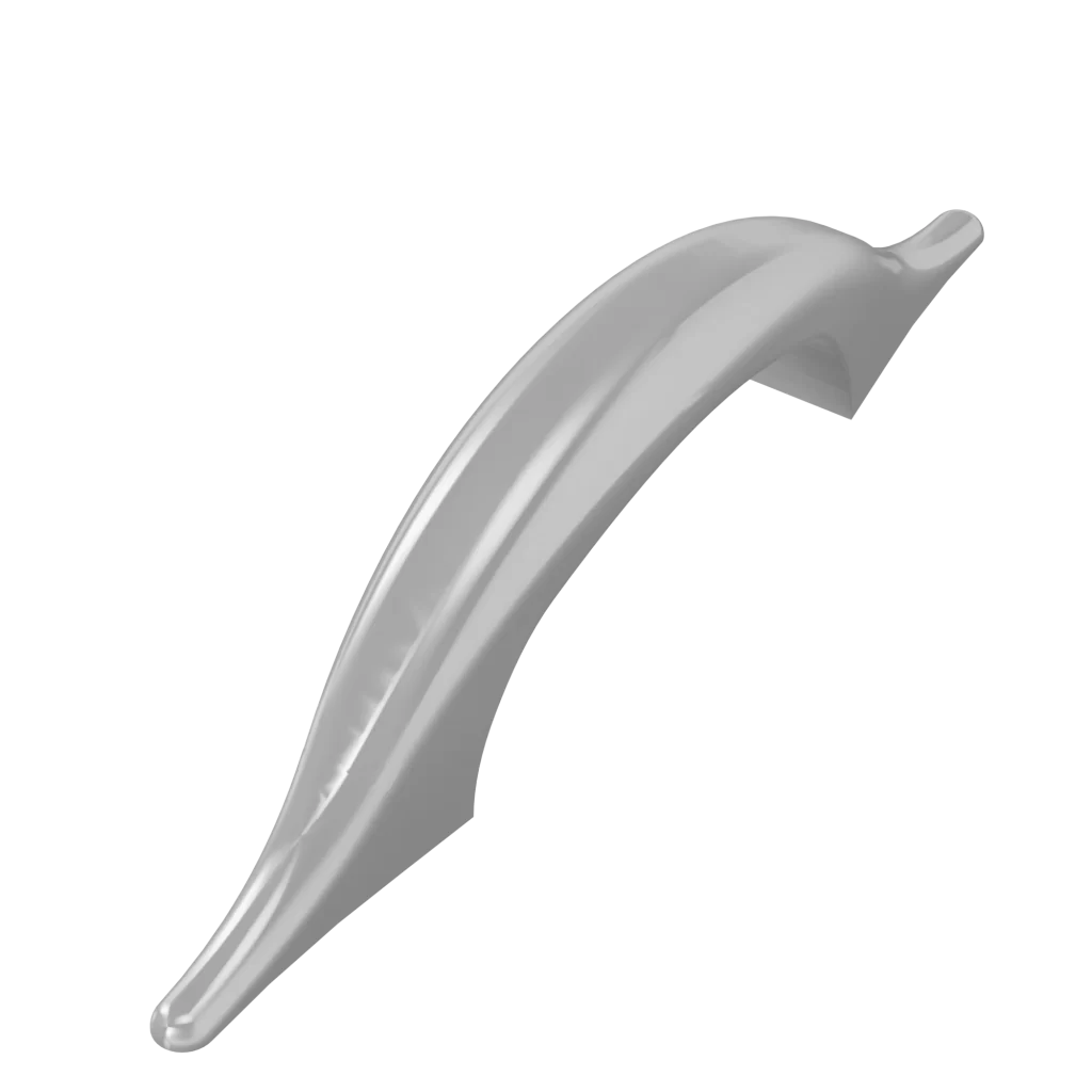 puxador alça curvo orlando 64mm acabamento prata com verniz