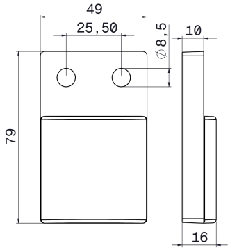 DESENHO TÉCNICO DA GUIA PARA CORRENTE - ELEVADOR DE CORRENTE